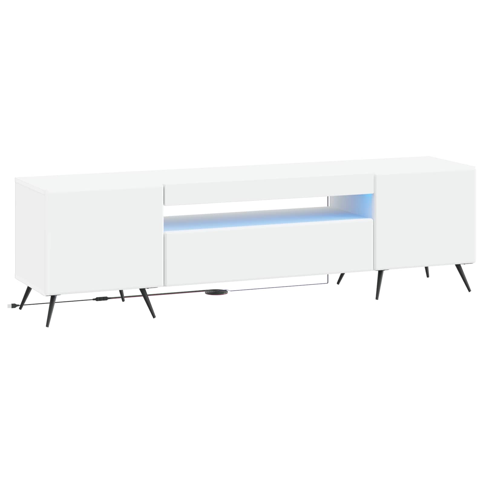 LED TV-kaappi valkoinen Tekninen puu