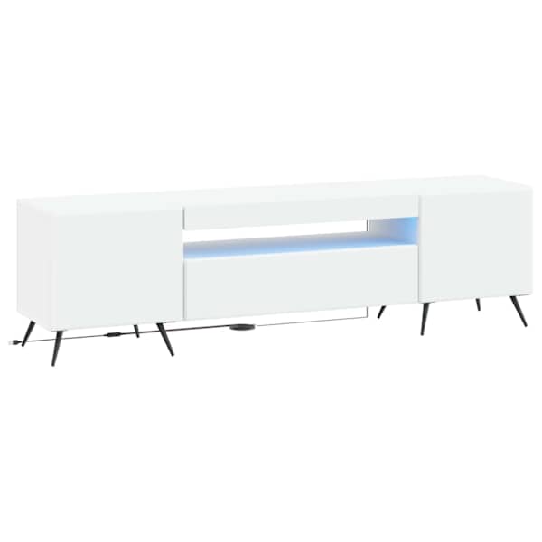 vidaXL LED TV kapp Valge Tehispuit
