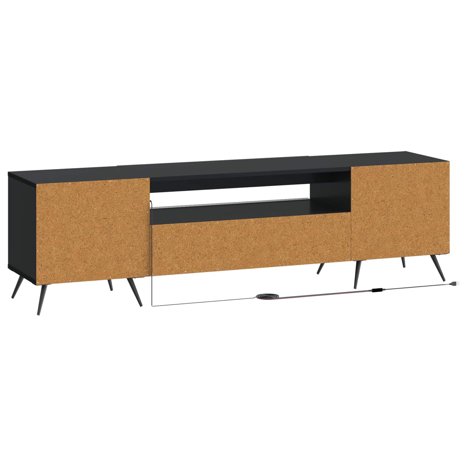 LED TV-kaappi Musta Tekninen puu - Image 6