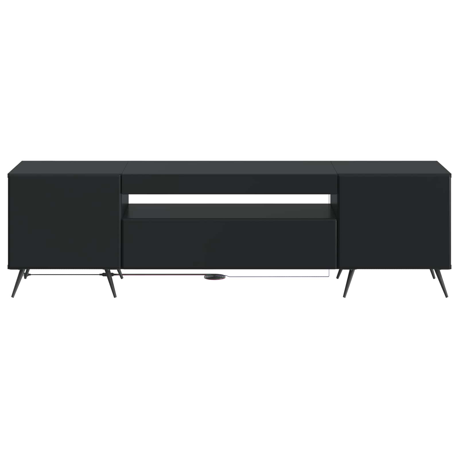 LED TV-kaappi Musta Tekninen puu - Image 4