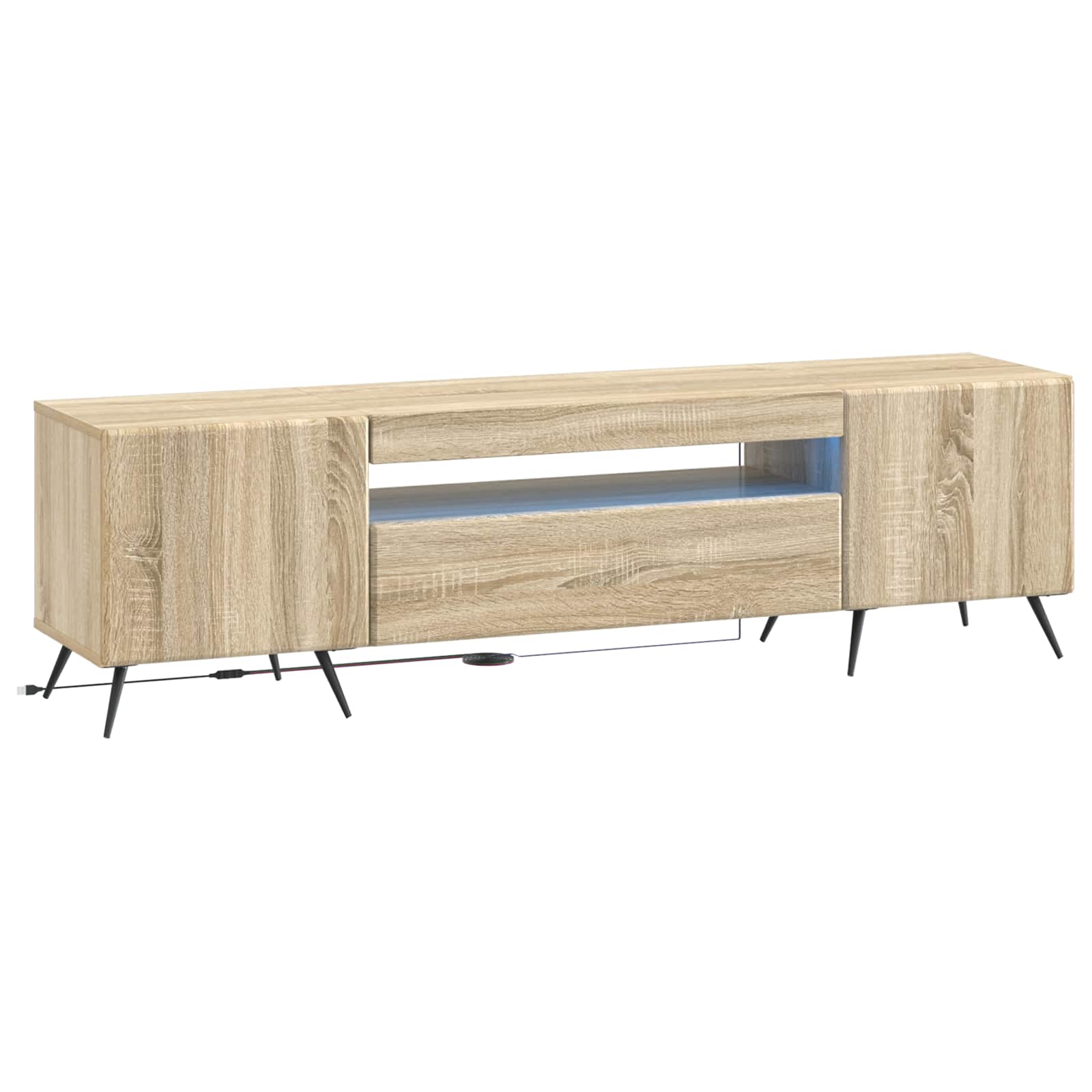 LED TV-kaappi Sonoma-tammi Tekninen puu