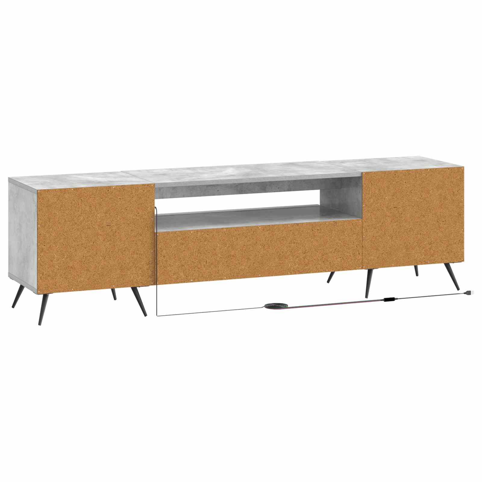 LED TV-kaappi Betoninharmaa Tekninen puu - Image 6