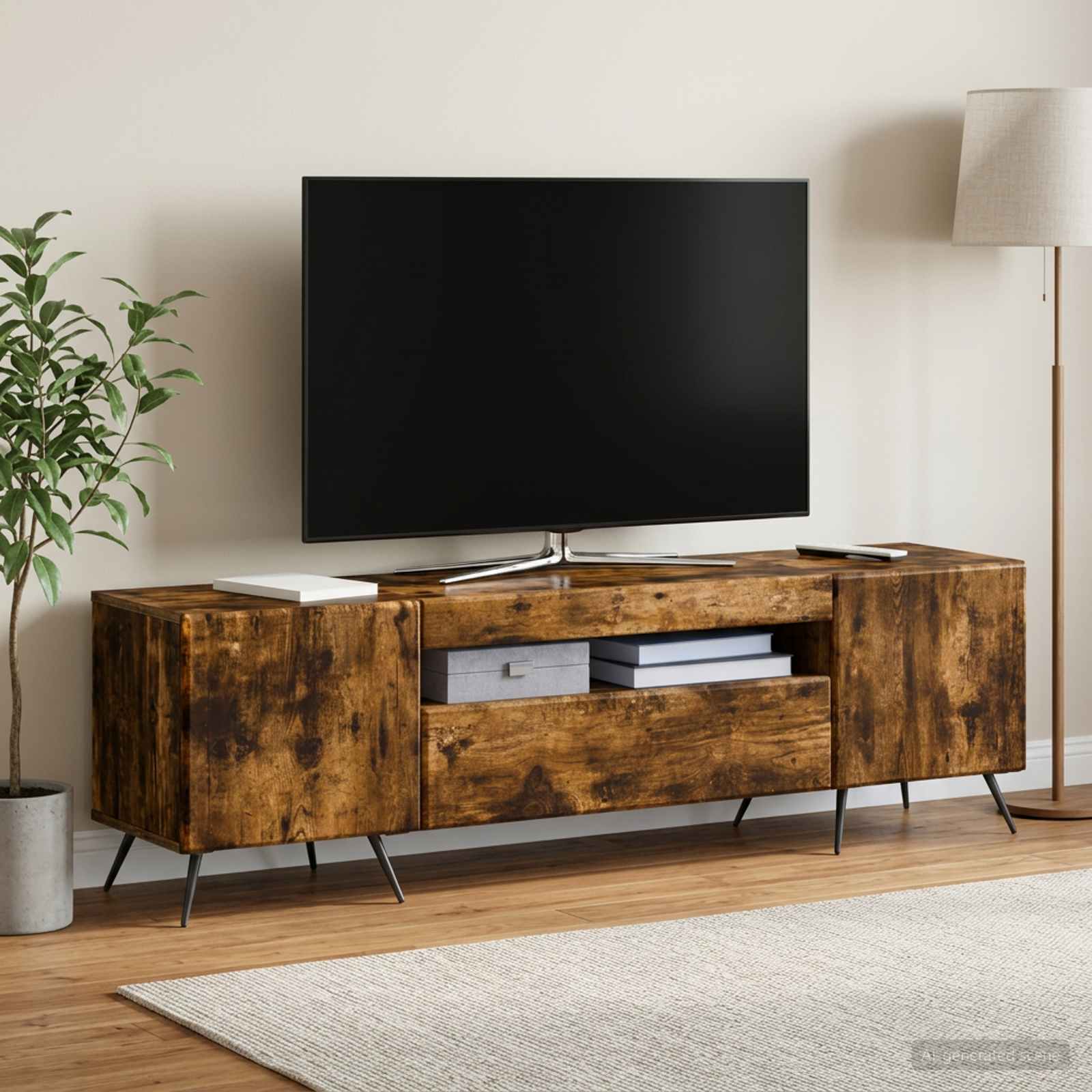 LED TV-kaappi Savutammi Tekninen puu