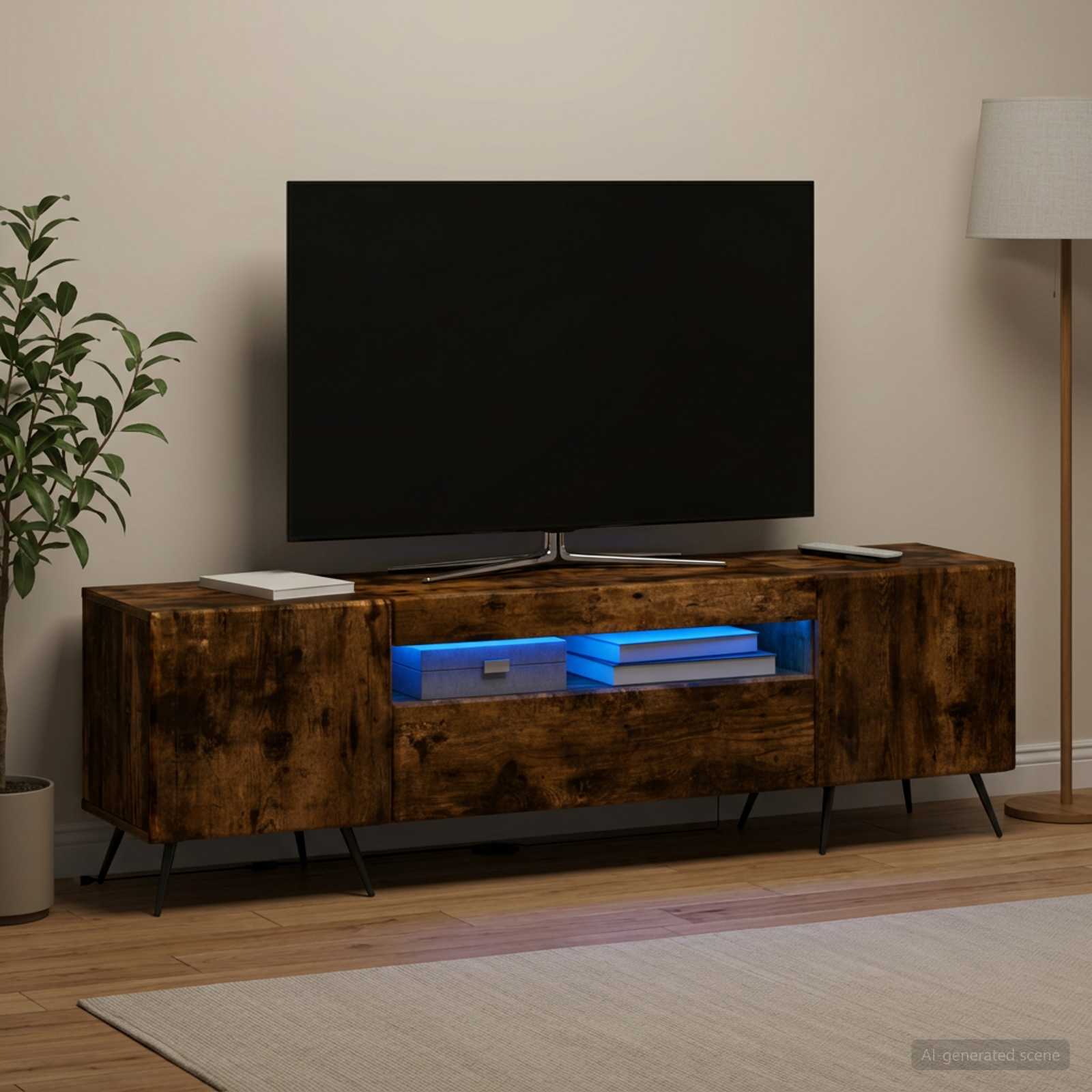 LED TV omarica Dimljen hrast Inženirski les