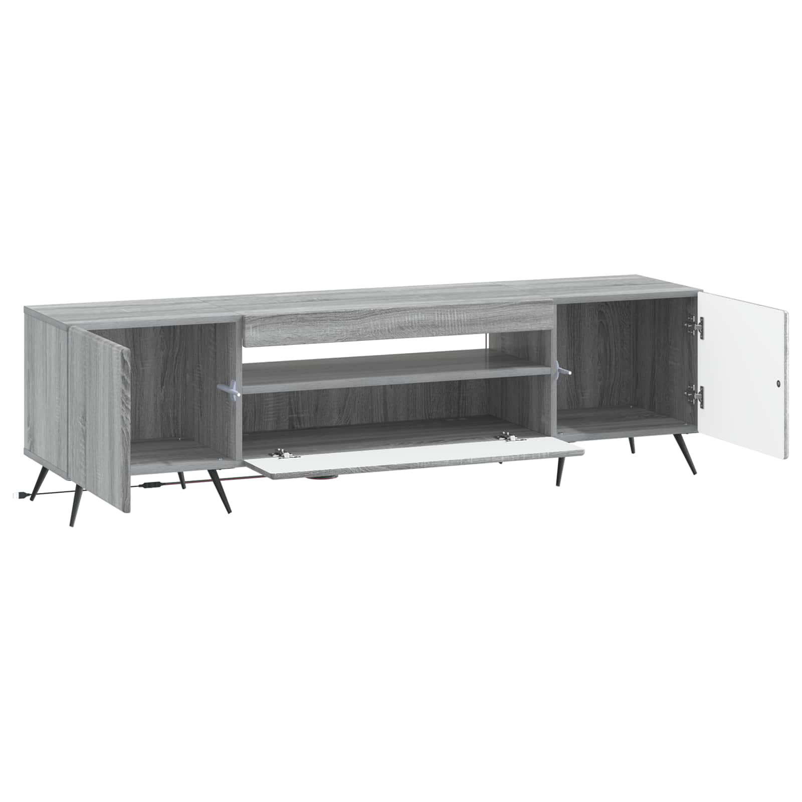 LED TV-kaappi Harmaa Sonoma Tekninen puu - Image 3