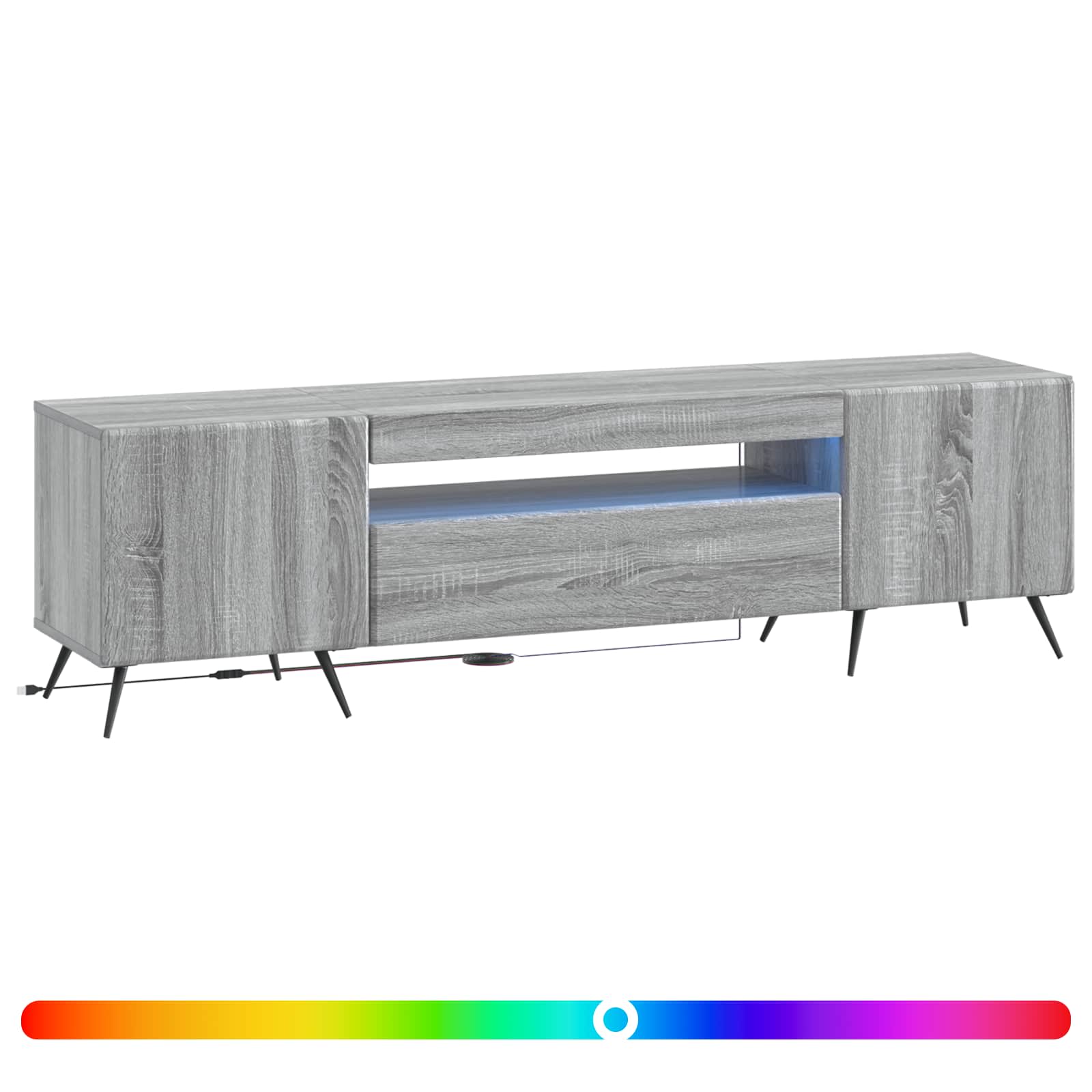 LED TV-kaappi Harmaa Sonoma Tekninen puu - Image 2