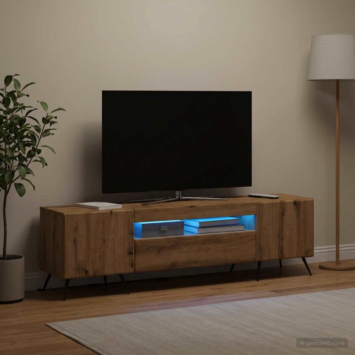LED TV-skab Konstrueret træ - Billede 4