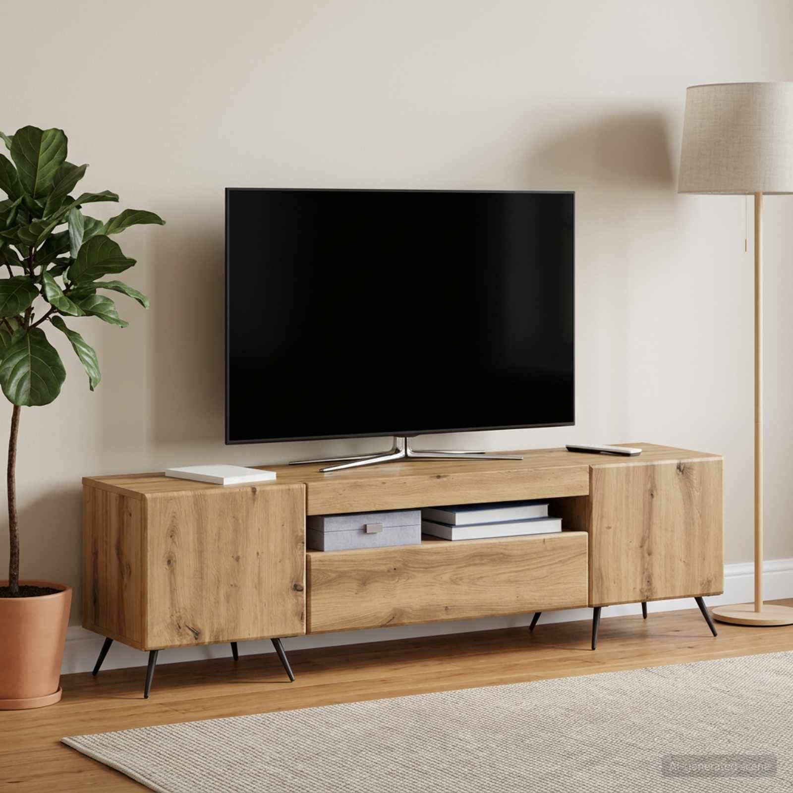 LED TV-kaappi Artisaanitammi Tekninen puu