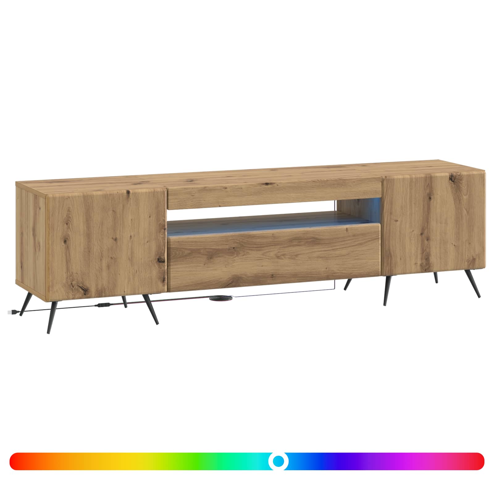 LED TV-kaappi Artisaanitammi Tekninen puu - Image 2