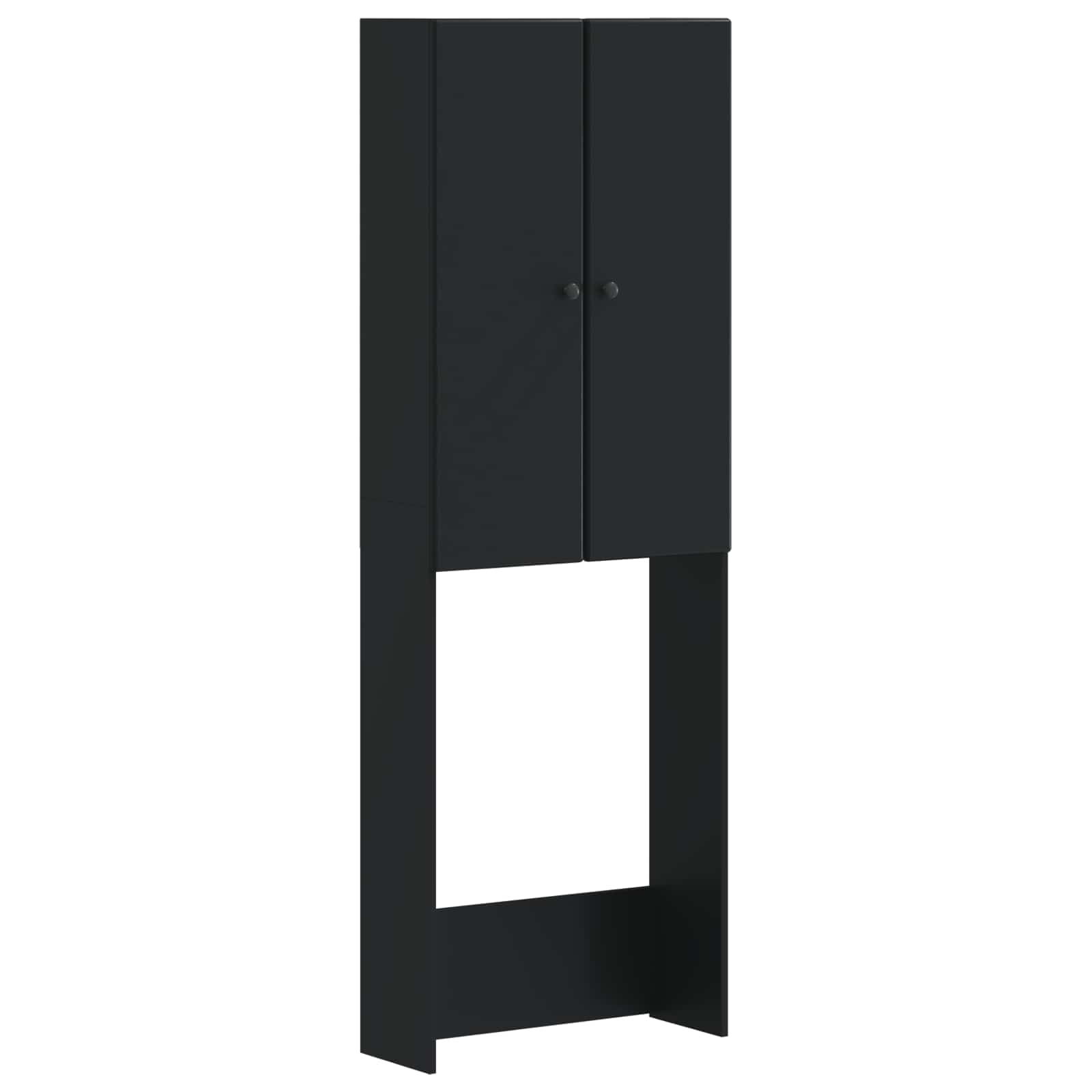 vidaXL Toalett skåp BREDA Svart 66 x 25,5 x 190 cm Konstruerat trä