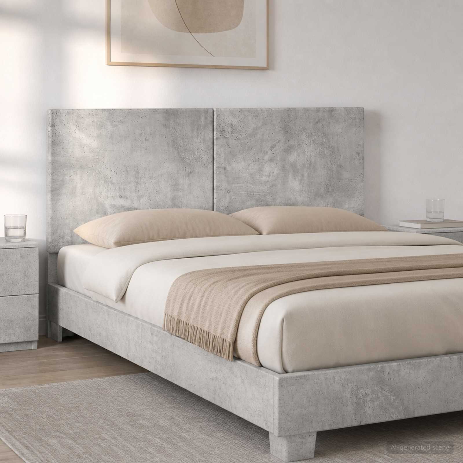 Seinälle asennettava pääty BREDA Betoninharmaa Tekninen puu