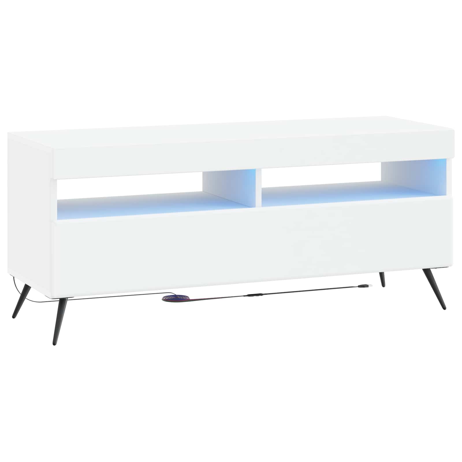 LED TV-kaappi valkoinen Tekninen puu