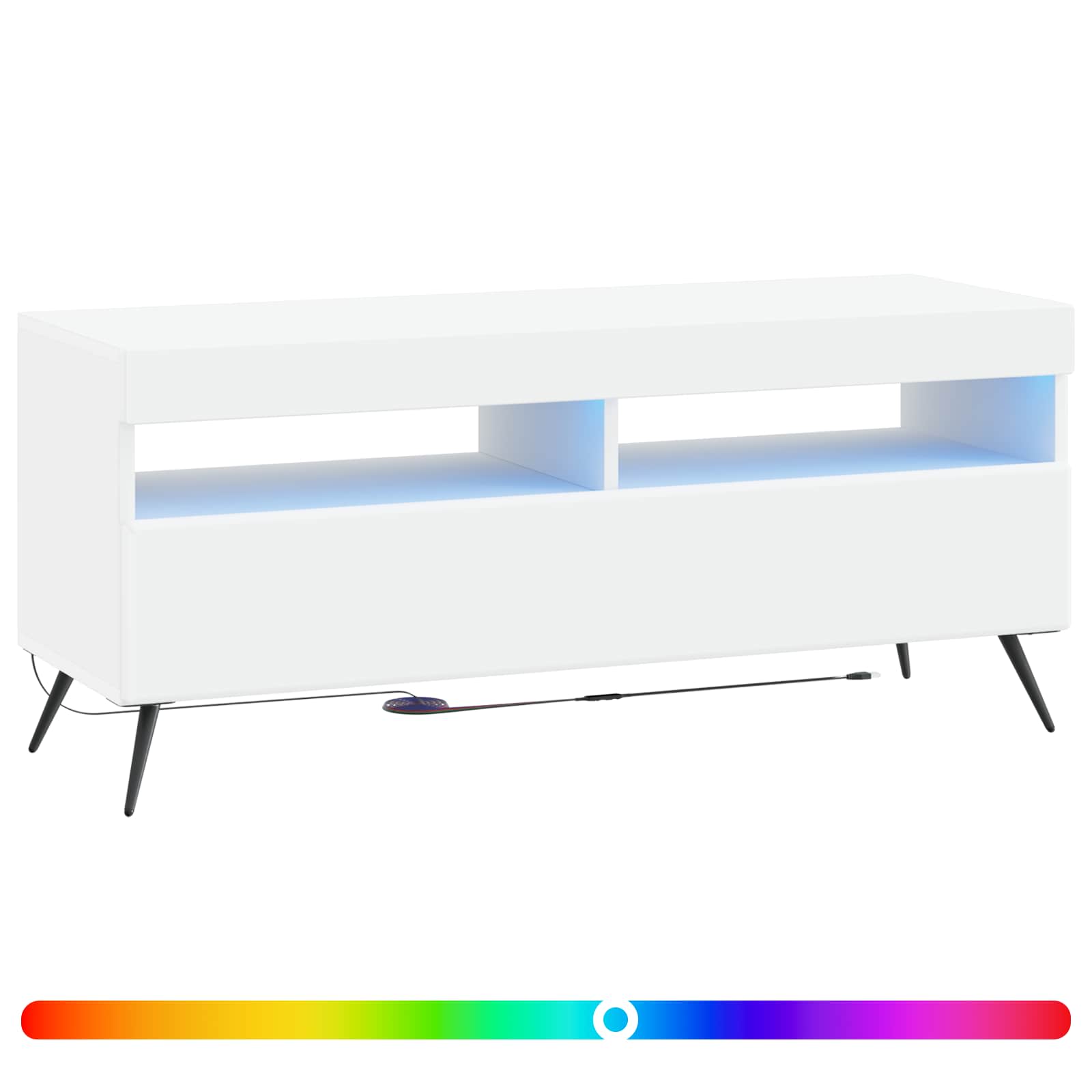 LED TV-kaappi valkoinen Tekninen puu - Image 2