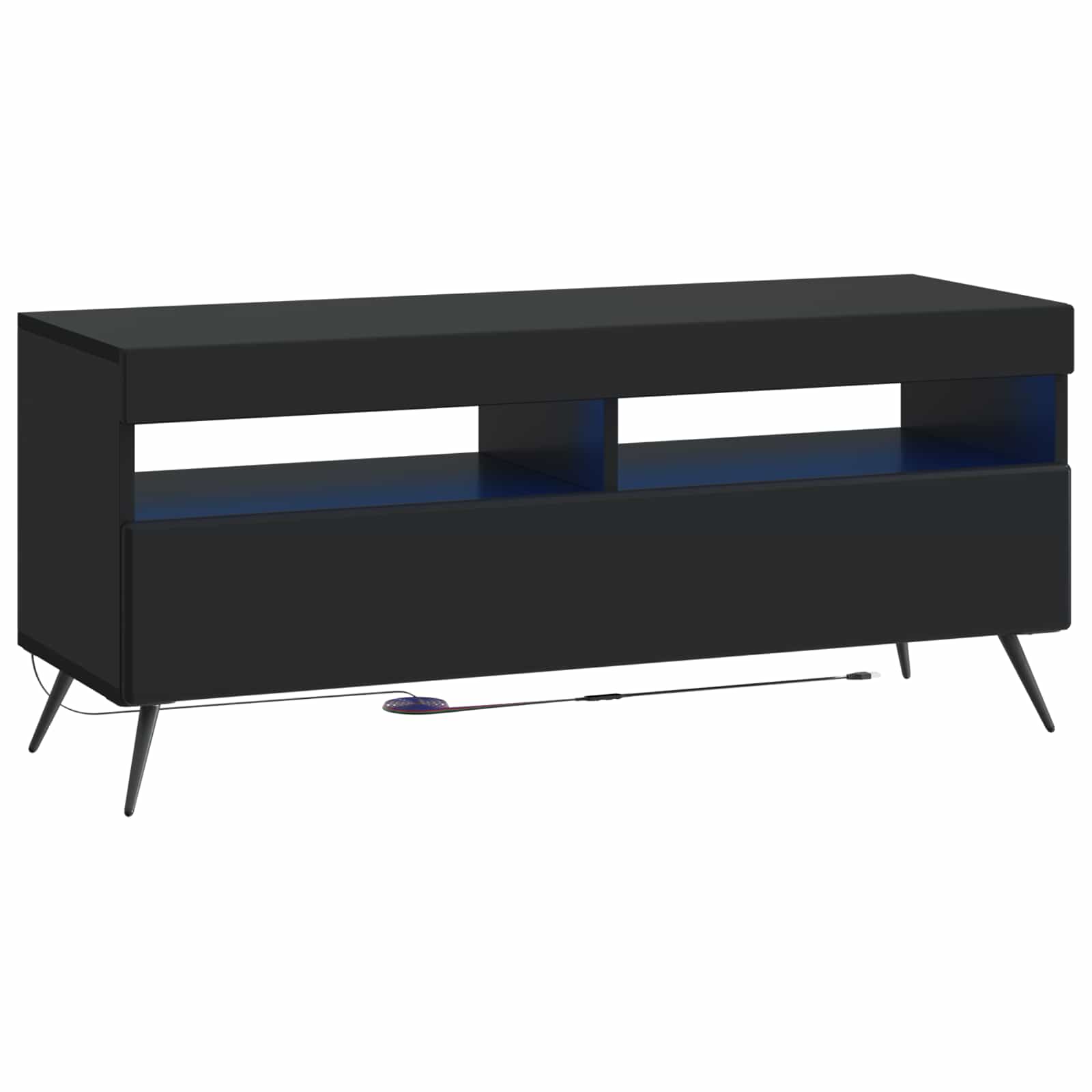 LED TV-kaappi Musta Tekninen puu