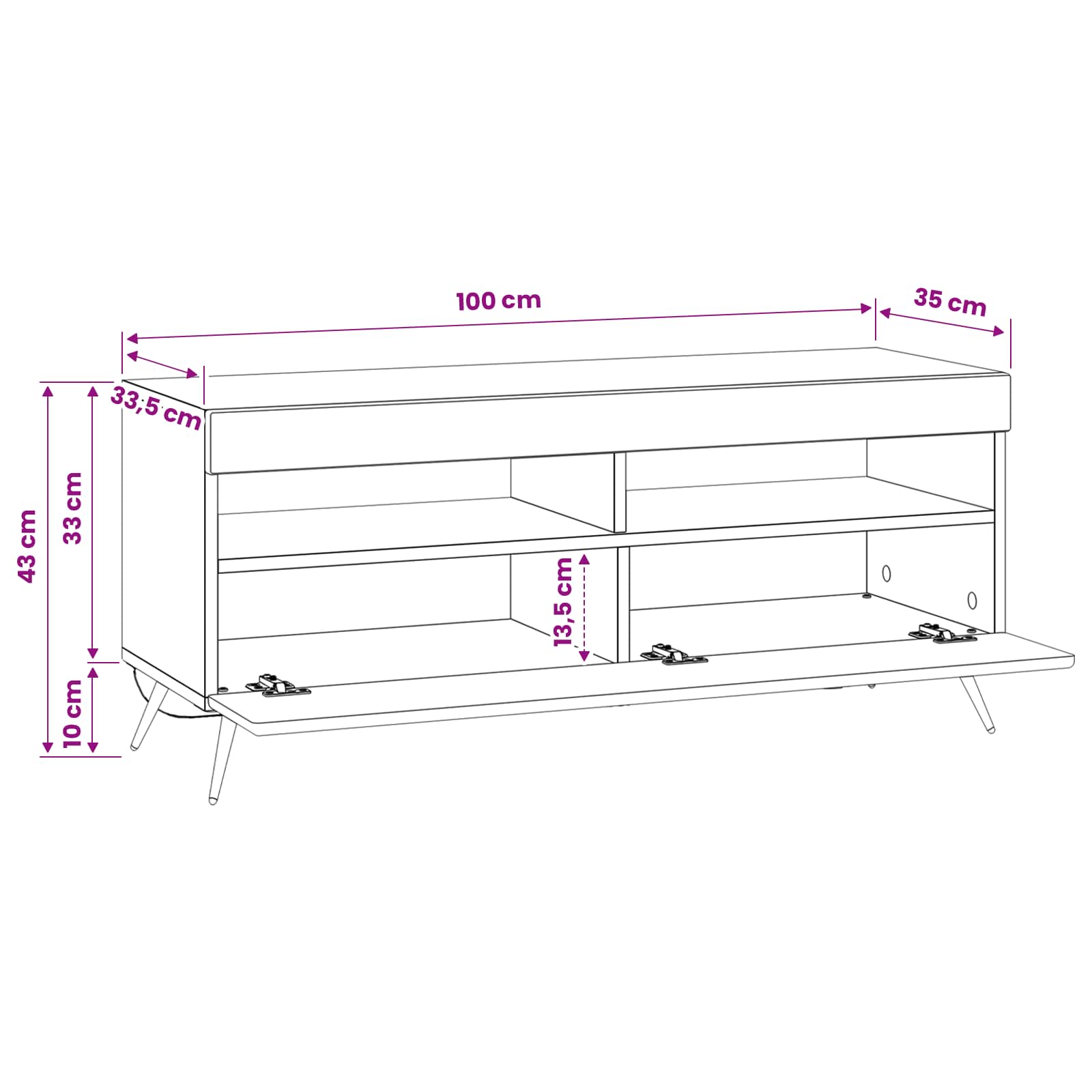 LED TV-kaappi Musta Tekninen puu - Image 10