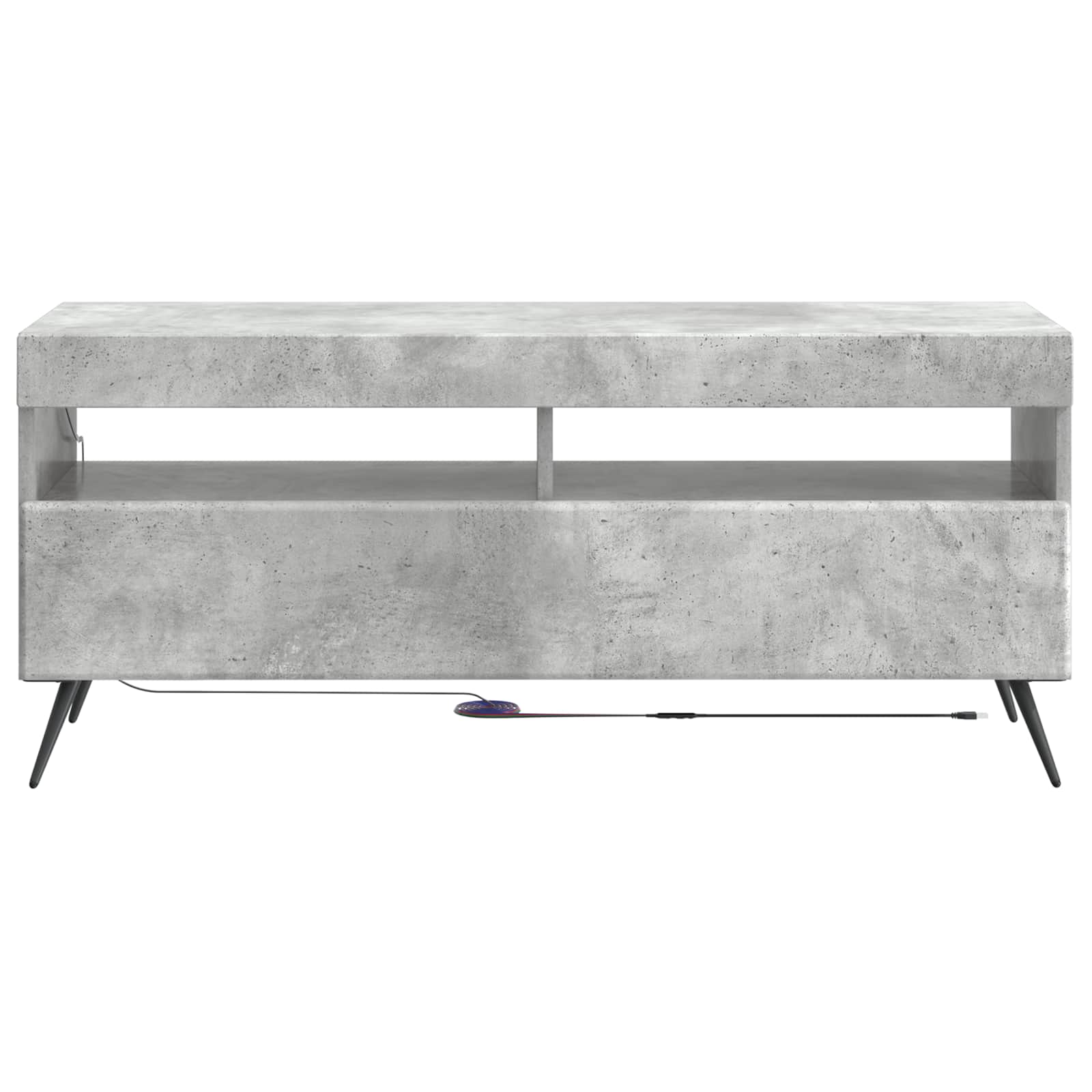 LED TV-kaappi Betoninharmaa Tekninen puu - Image 4