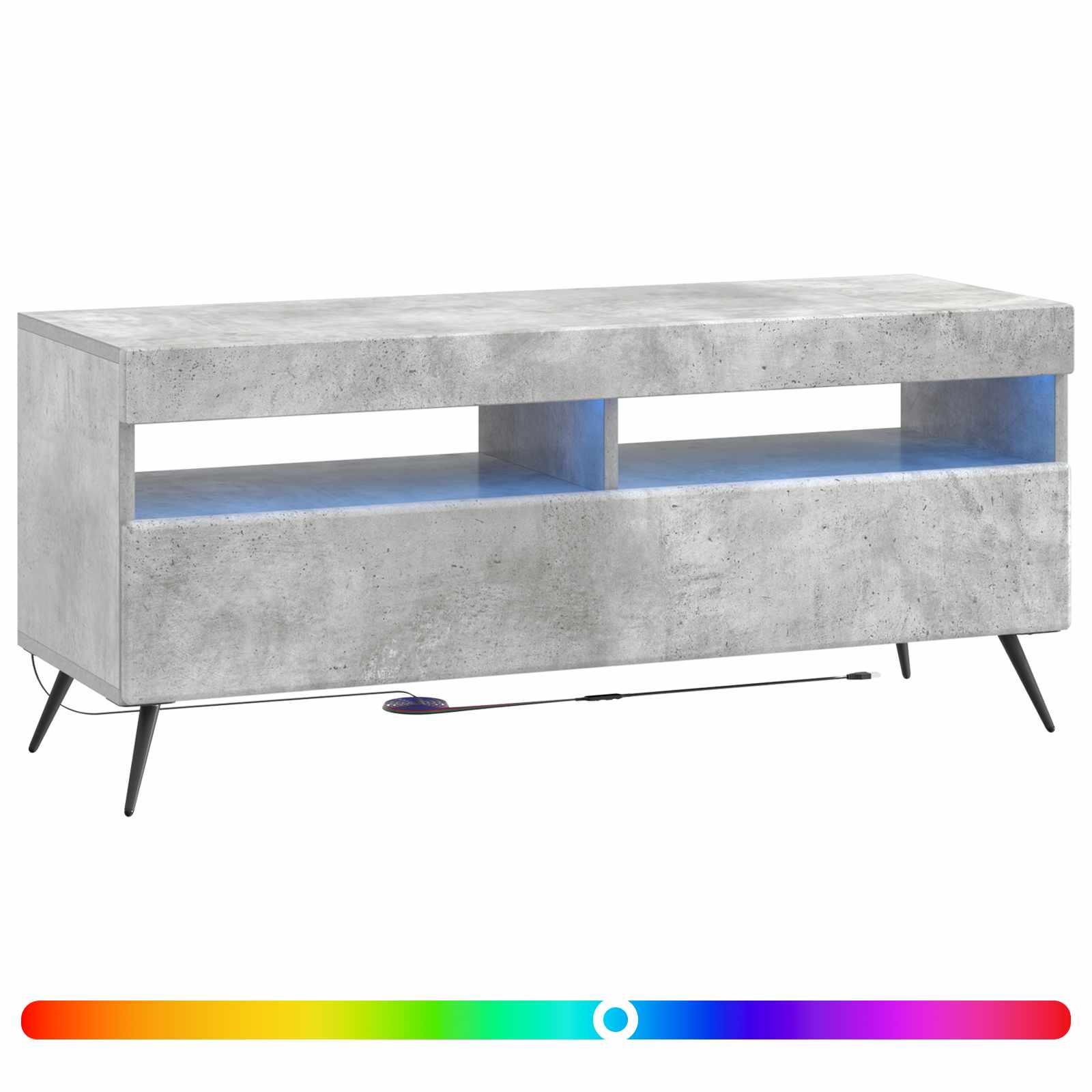 LED TV-kaappi Betoninharmaa Tekninen puu - Image 2
