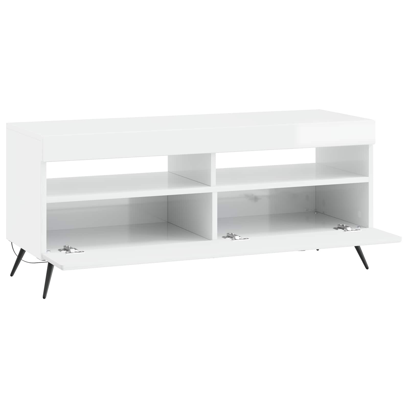 LED TV-kaappi Korkeakiiltoinen valkoinen Tekninen puu - Image 3