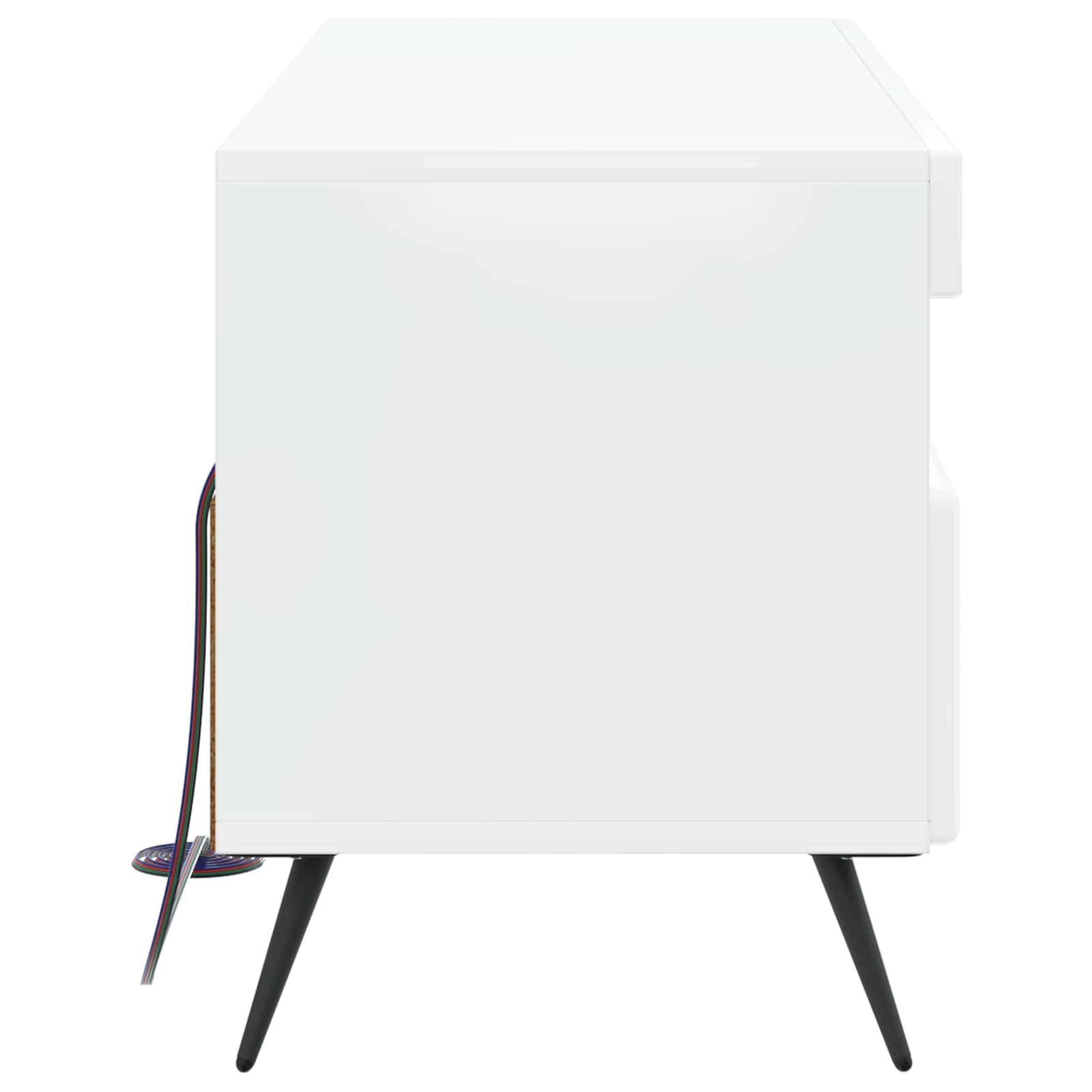 LED TV-kaappi Korkeakiiltoinen valkoinen Tekninen puu - Image 5