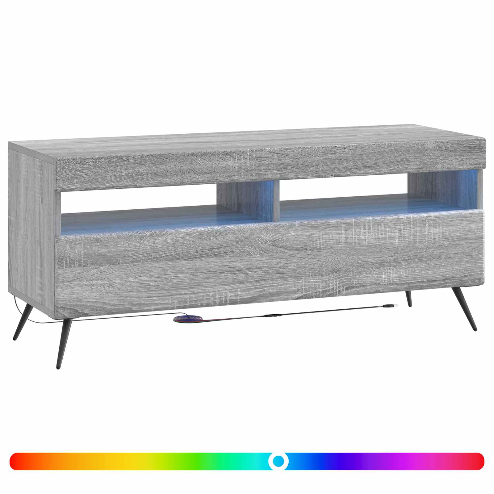 LED TV-kaappi Harmaa Sonoma Tekninen puu - Image 2