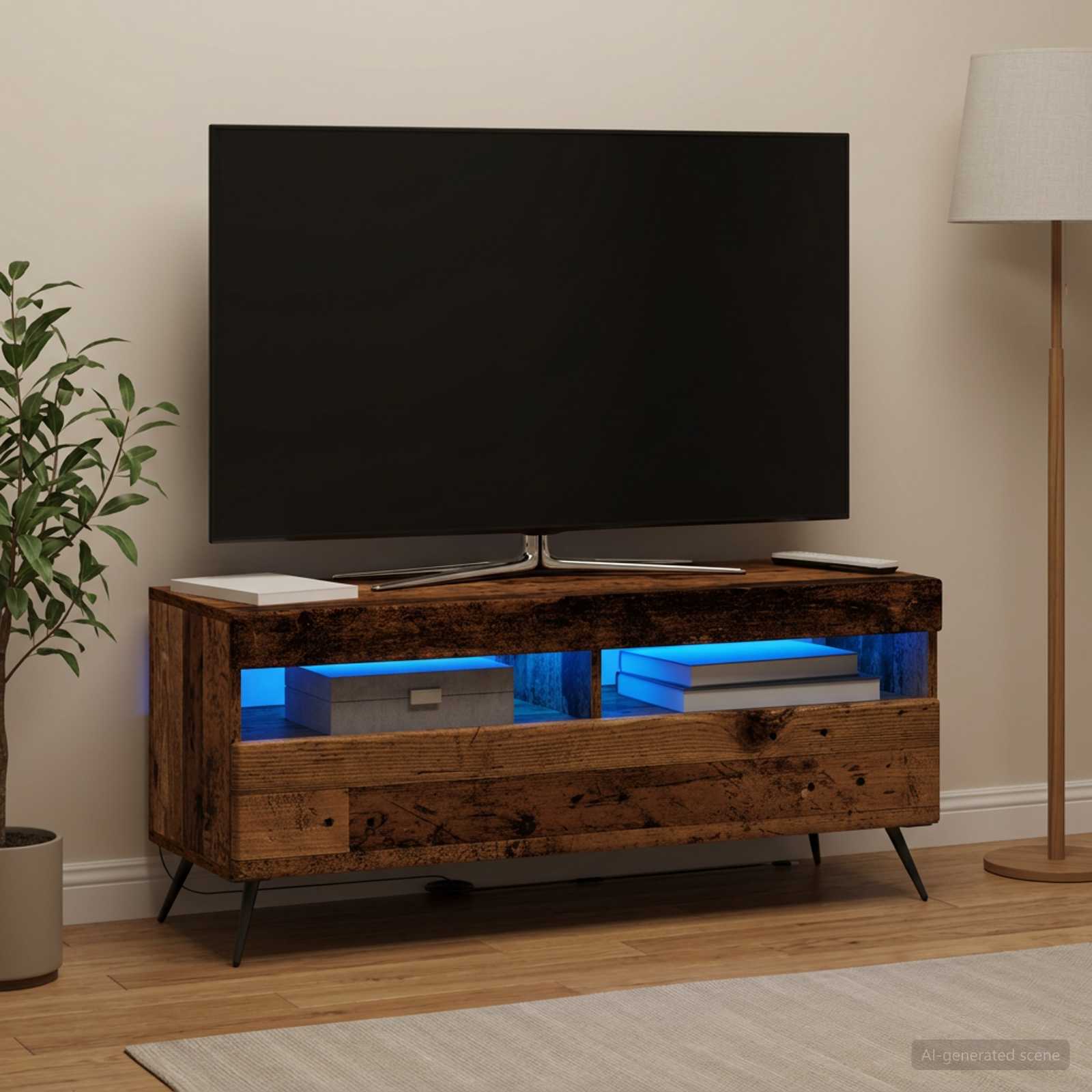 LED TV-kaappi Vanha puu Tekninen puu - Image 4