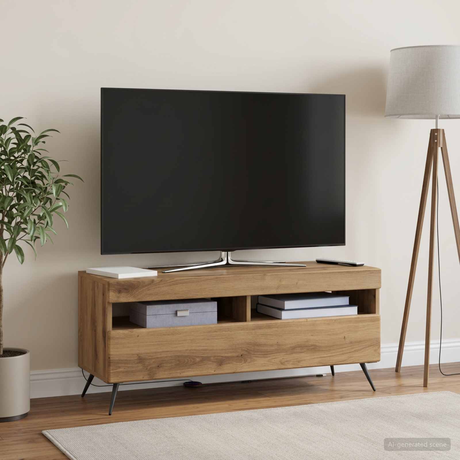LED TV-kaappi Artisaanitammi Tekninen puu - Image 4