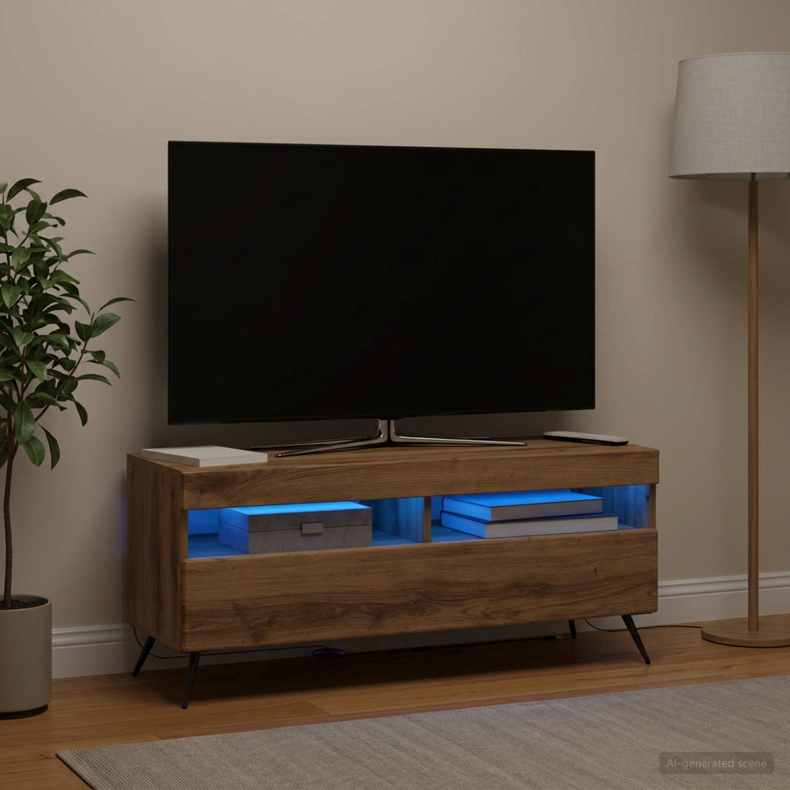LED TV-kaappi Artisaanitammi Tekninen puu