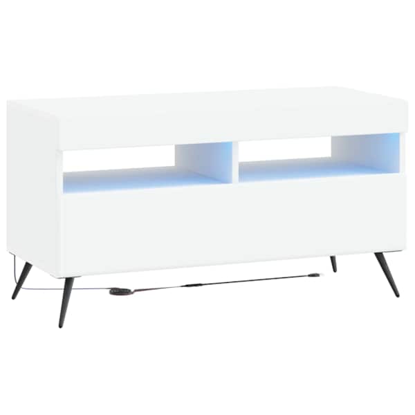 vidaXL LED TV kapp Valge Tehispuit