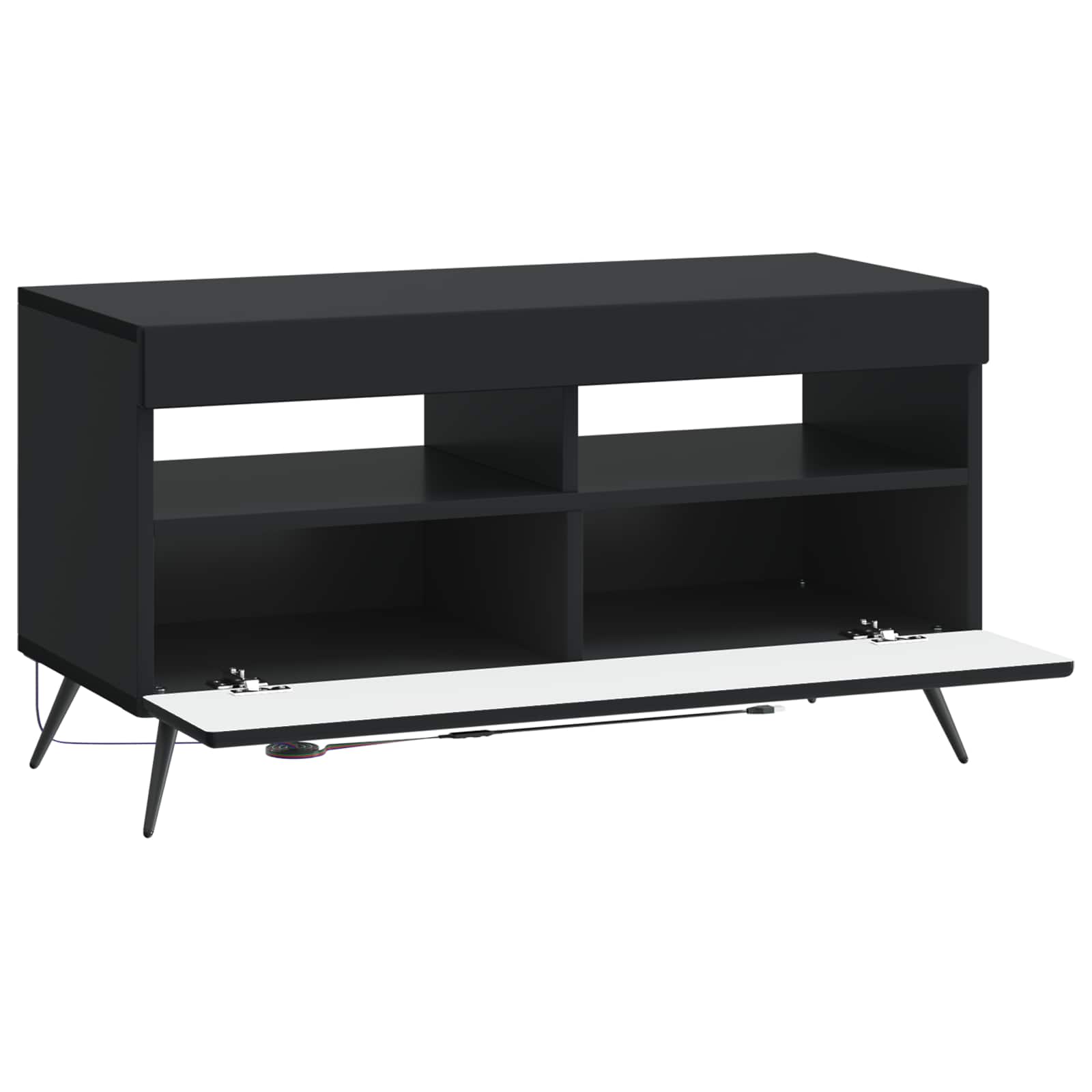 LED TV-kaappi Musta Tekninen puu - Image 3