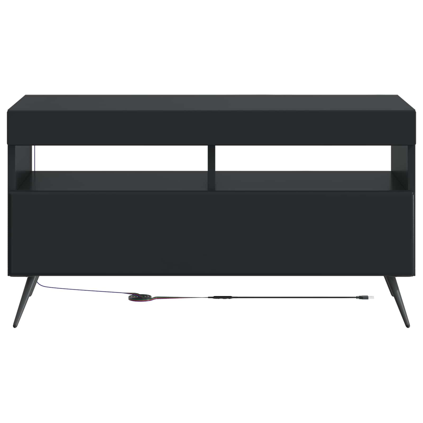 LED TV-kaappi Musta Tekninen puu - Image 4