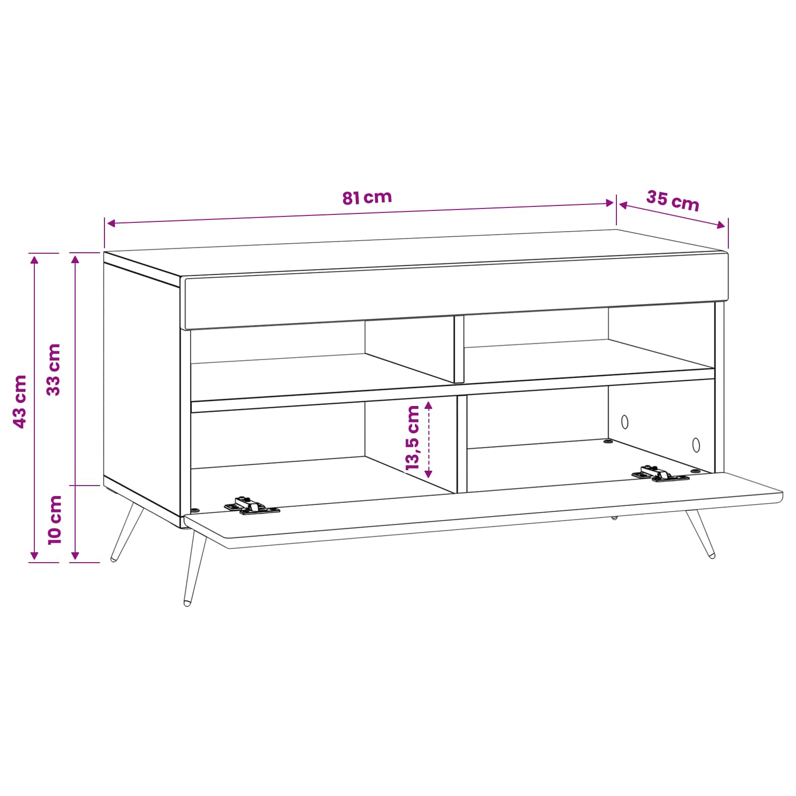 LED TV-kaappi Musta Tekninen puu - Image 10