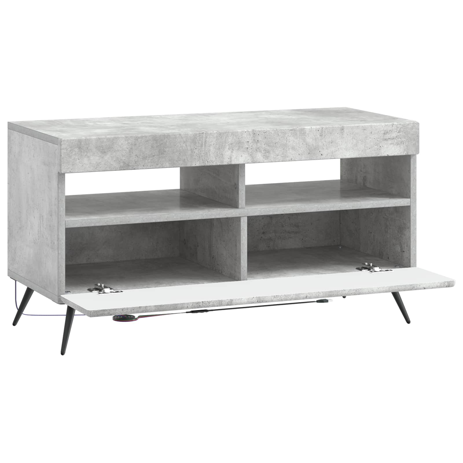 LED TV-kaappi Betoninharmaa Tekninen puu - Image 3