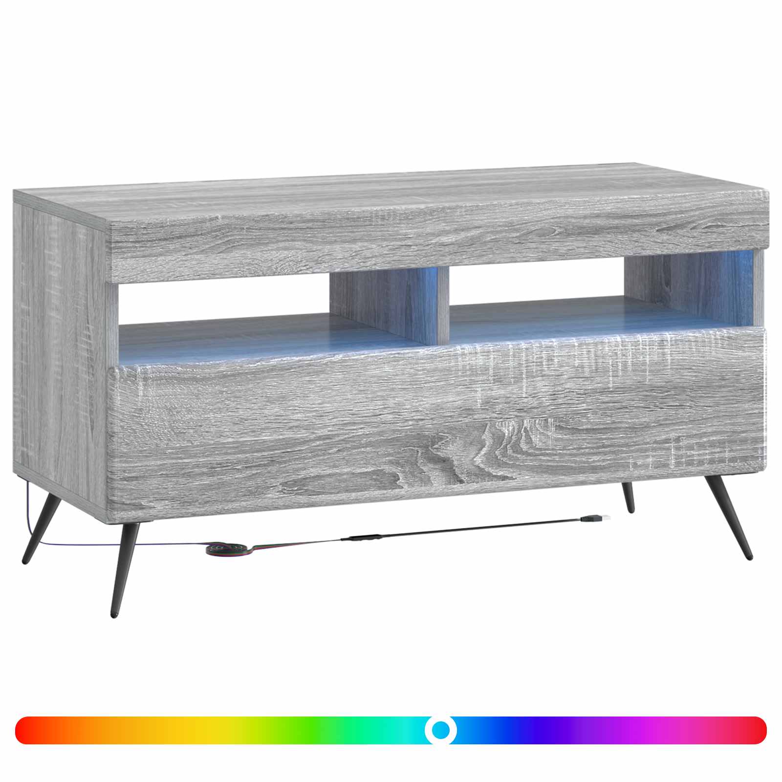 LED TV-kaappi Harmaa Sonoma Tekninen puu - Image 2