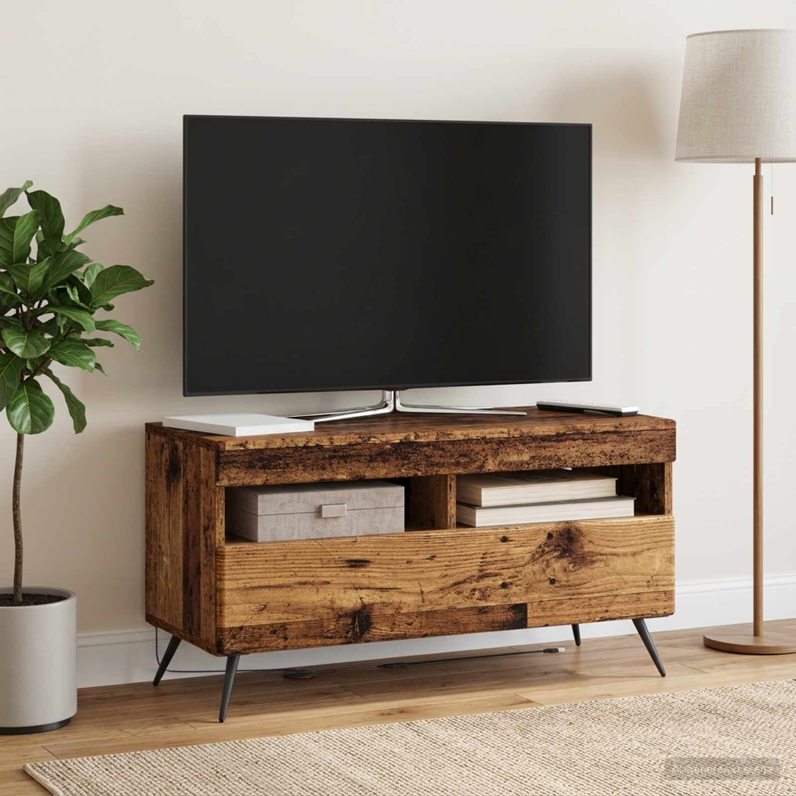 LED TV-kaappi Vanha puu Tekninen puu