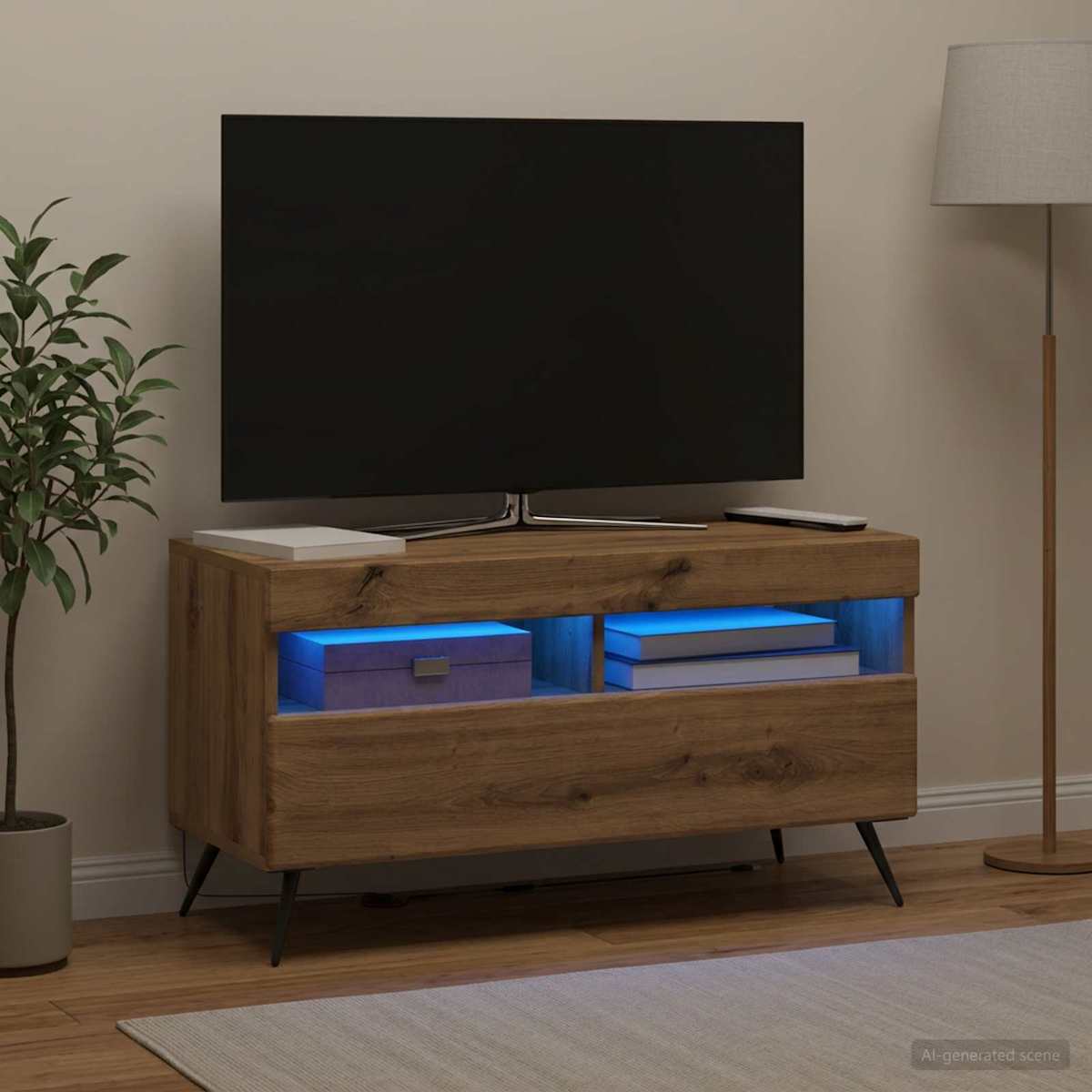 LED TV-skab Konstrueret træ