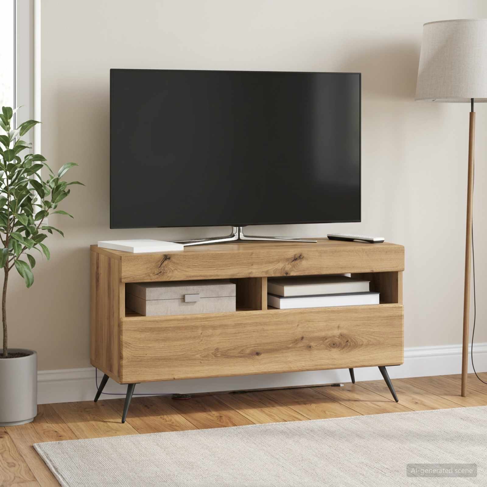 LED TV-kaappi Artisaanitammi Tekninen puu - Image 4