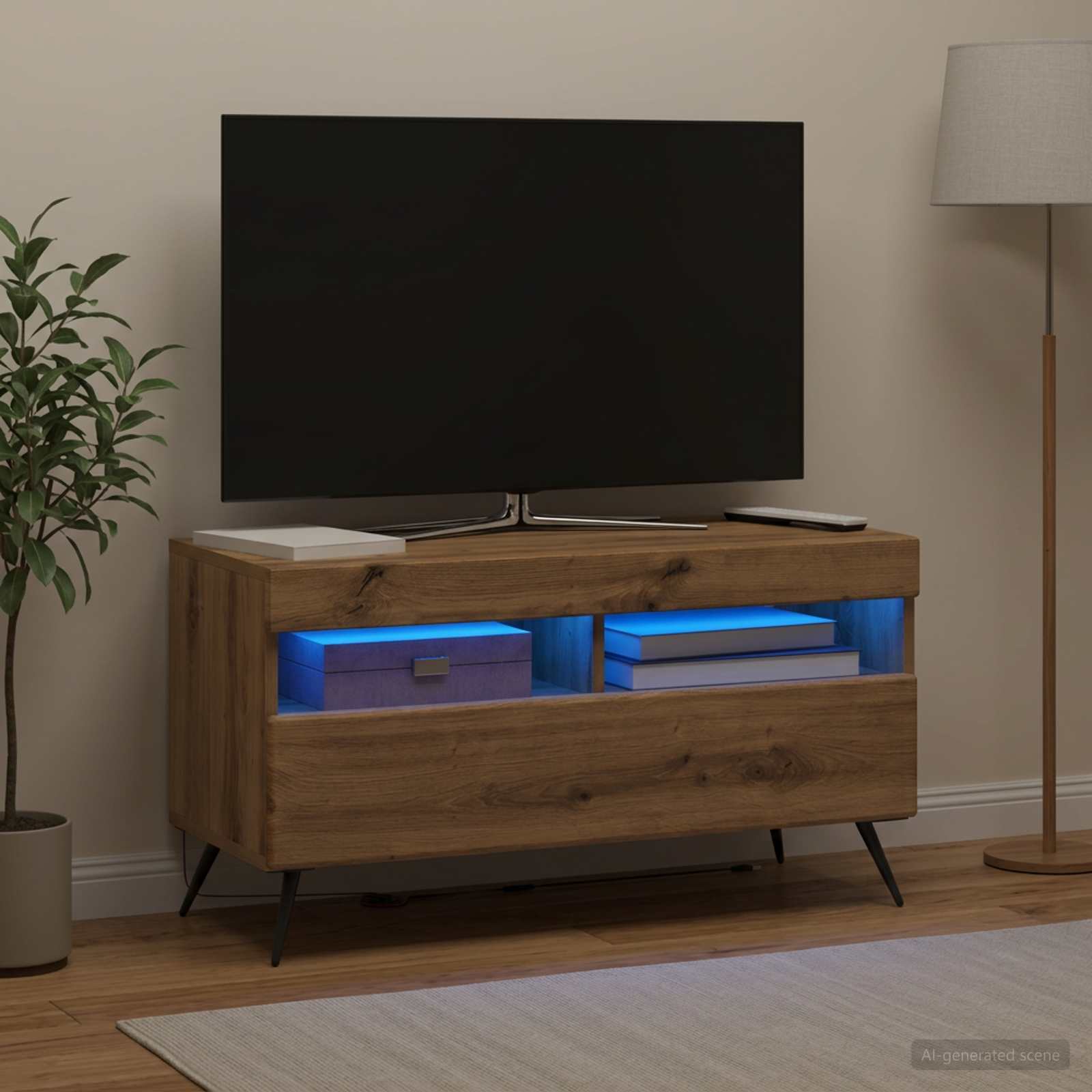 LED TV-kaappi Artisaanitammi Tekninen puu