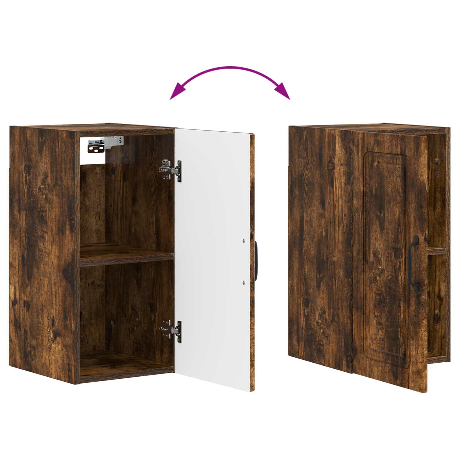vidaXL Badkamer wandkast UTRECHT Gerookt eiken 30 x 31 x 59 cm