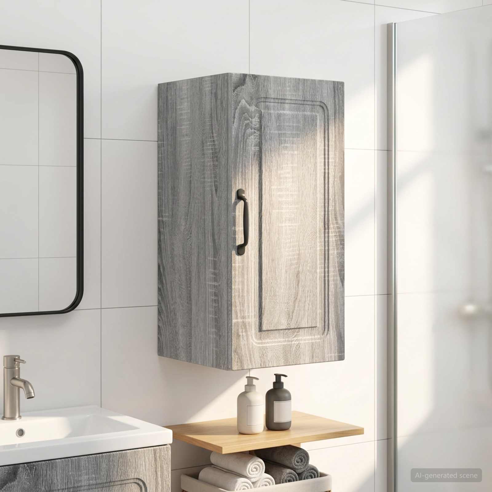 vidaXL Badkamer wandkast UTRECHT Grijs Sonoma 30 x 31 x 59 cm