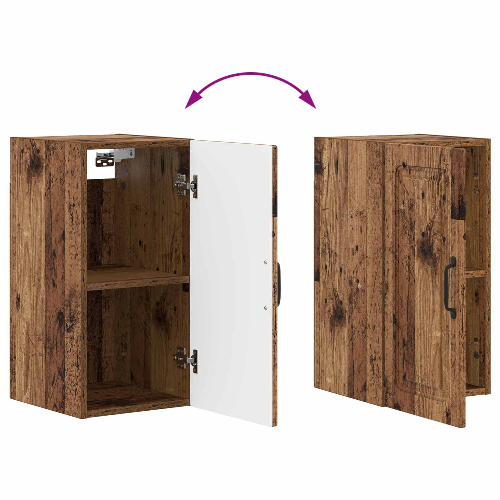 Armario de pared para baño UTRECHT Madera envejecida 8