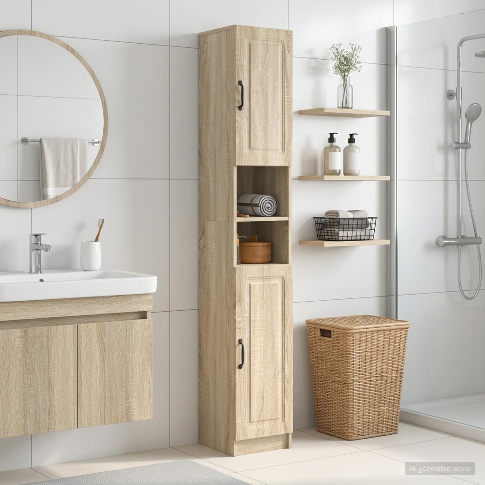 vidaXL Badkamerkast met Open Plank UTRECHT Sonoma Eiken