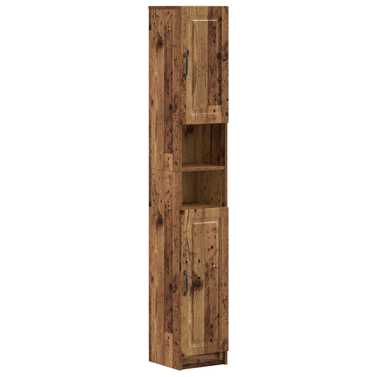 Badkamerkast met Open Plank UTRECHT Oud hout 30 x 31 x 187 cm – afbeelding 1