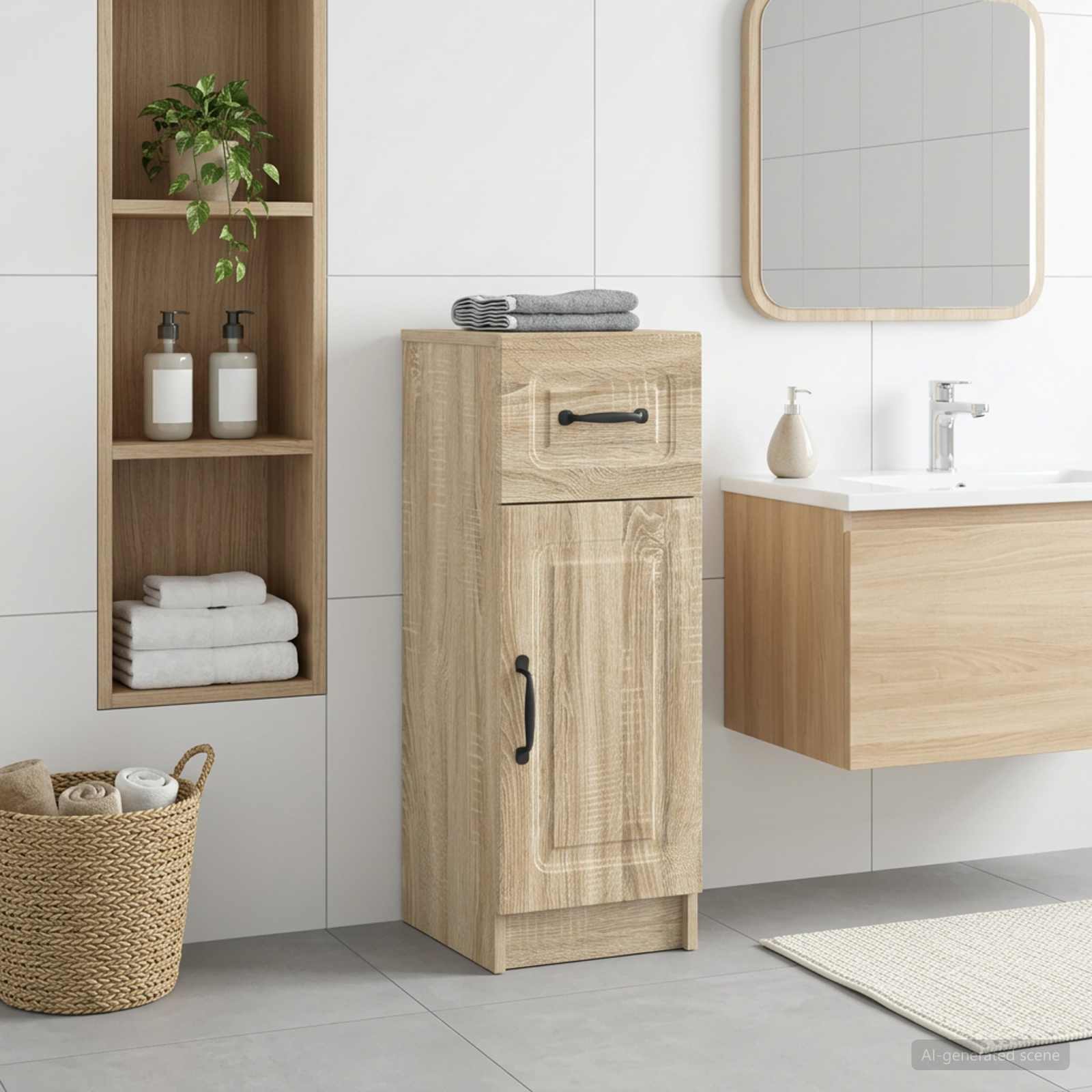 vidaXL Badkamer Opbergkast UTRECHT Sonoma Eiken 30 x 31 x 77 cm