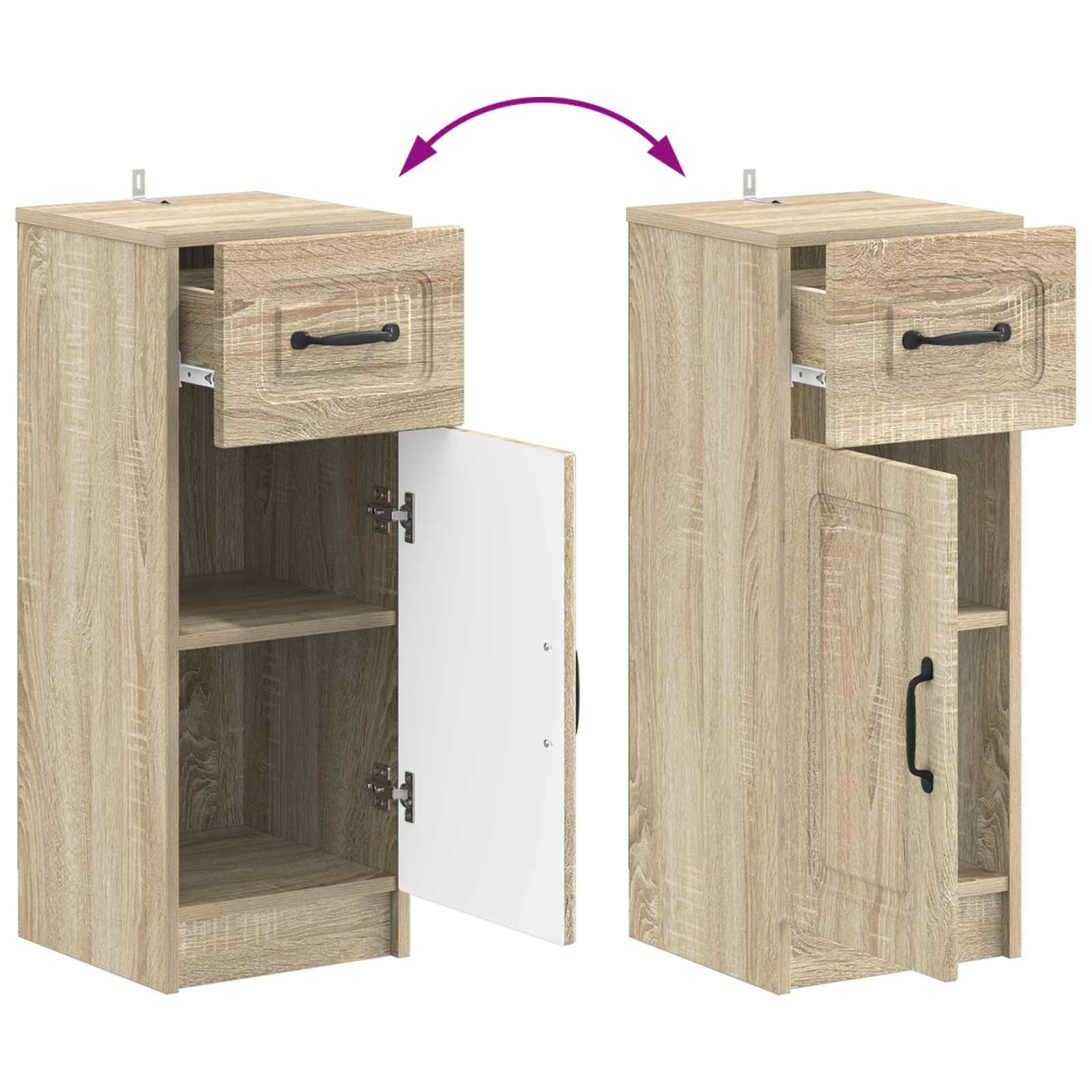 vidaXL Badkamer Opbergkast UTRECHT Sonoma Eiken 30 x 31 x 77 cm