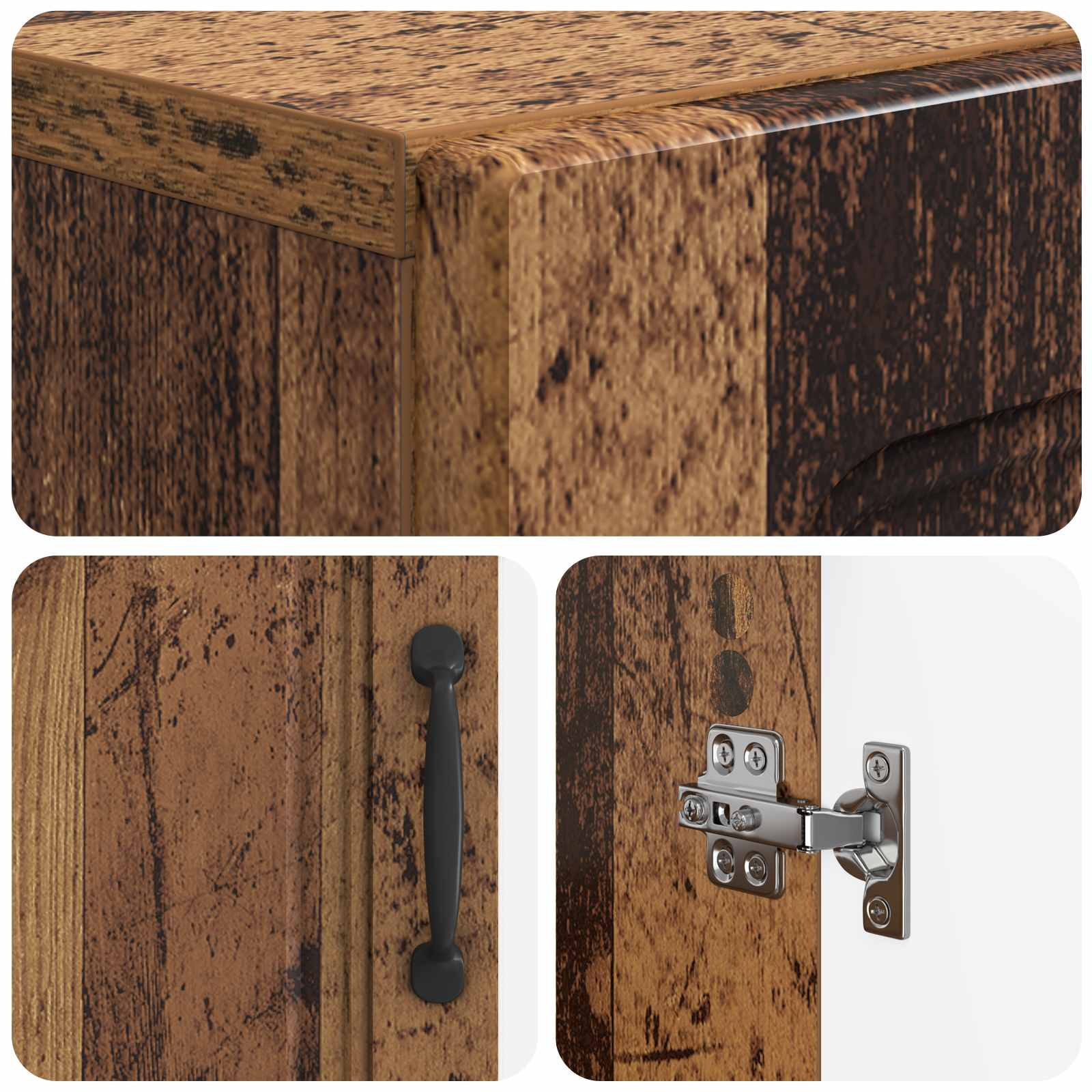Badkamer Opbergkast UTRECHT Oud hout 30 x 31 x 77 cm - Afbeelding 7