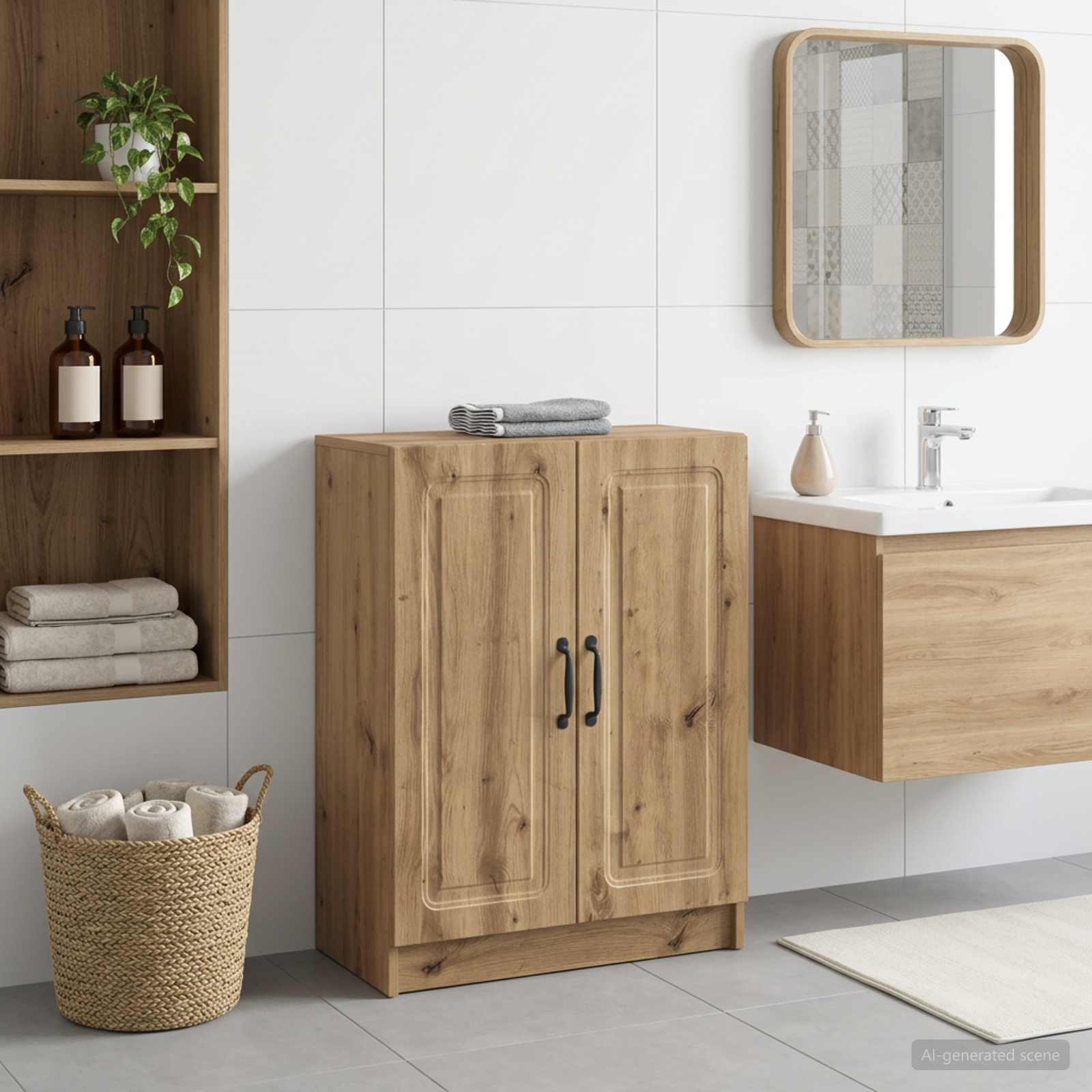 Vannitoa hoiukapp UTRECHT Artisan tamm 59,5 x 31 x 77 cm