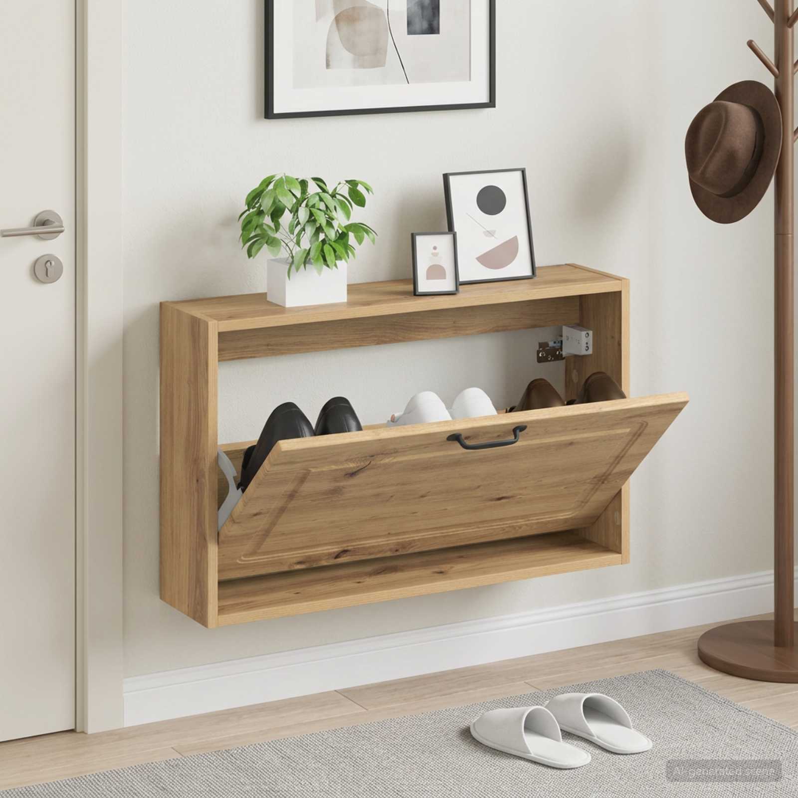 vidaXL Wandmontierter Schuhschrank UTRECHT 71 x 17 x 43 cm