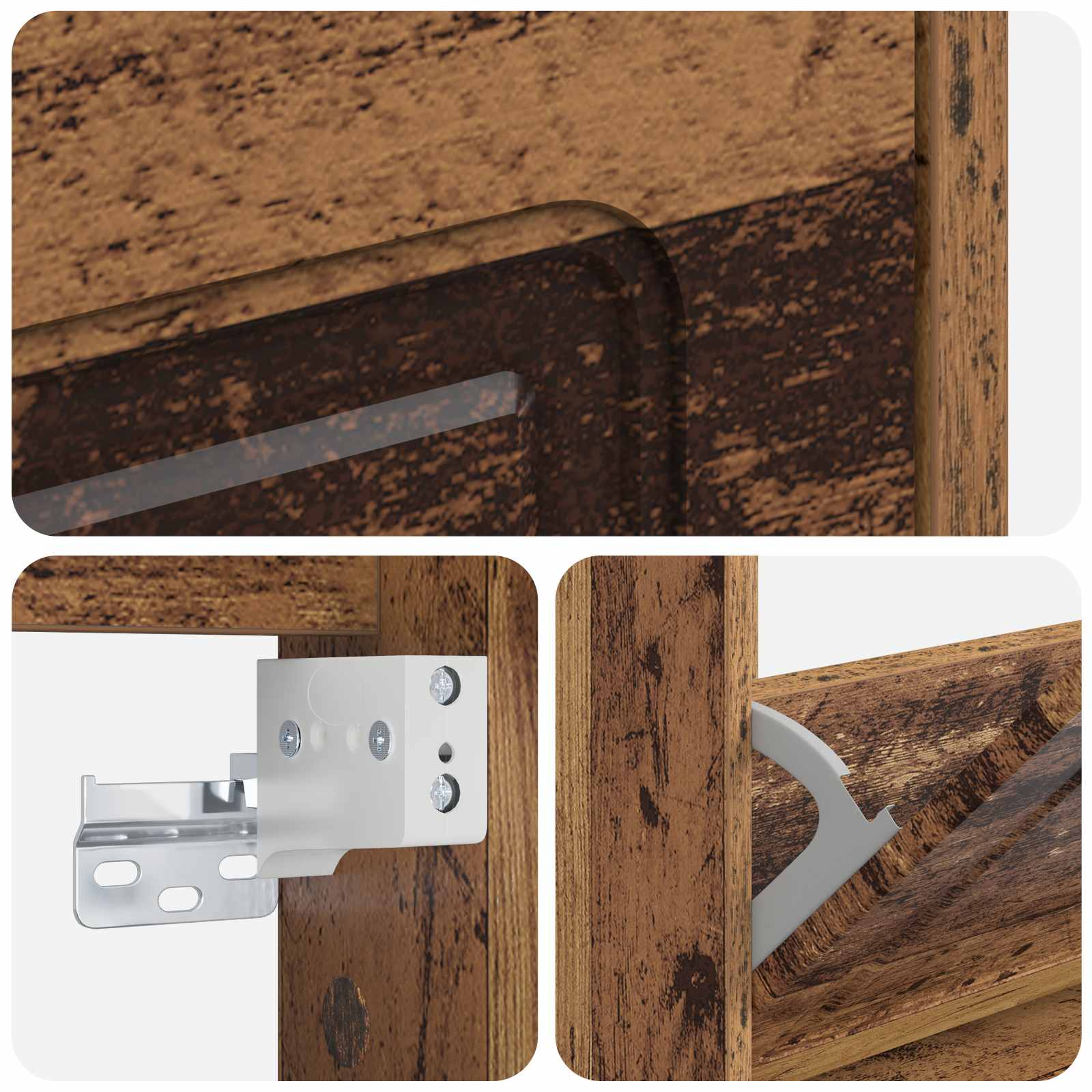 Wandgemonteerde Schoenkast UTRECHT 71 x 17 x 86 cm Bewerkt hout image 6