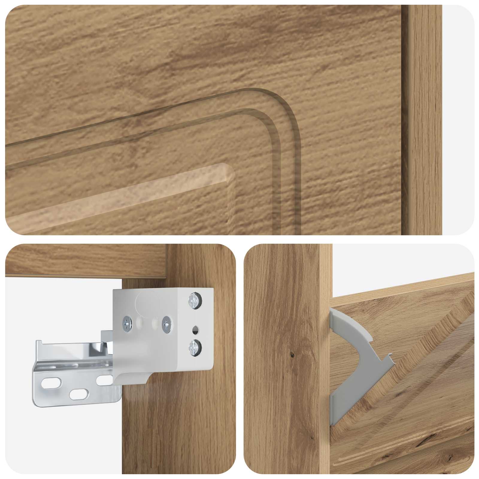 Wandgemonteerde Schoenkast UTRECHT 71 x 17 x 86 cm Bewerkt hout image 6