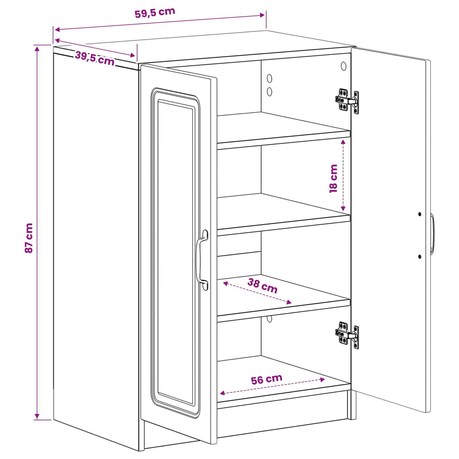 Shoe Cabinet UTRECHT size guide